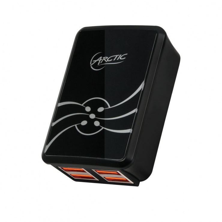 Imagine Incarcator priza 4 x USB, 4800mA Fast Charger with Smart Charging Technology, Arctic
